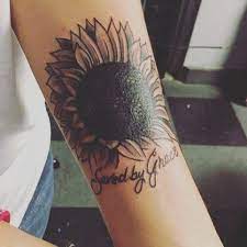 50 Beautiful Cover Up Tattoos - Unique Tattoo Cover Up With A Flower Tattoo Made Using Blackwork Tattoo Cover Up Tattoos Flower Cover Up Tattoos Cover Tattoo