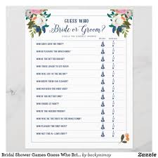 Bridal Shower Games Guess Who Bride Or Groom Game Zazzle Com Bridal Shower Games Bridal Shower Questions Bridal Shower