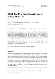 It is the mission of wah seng industry sdn. Pdf Tqm Best Practices Experiences Of Malaysian Smes