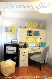 Gorgeous Gray And Yellow Home Office With Touches Of Turquoise Organized And Cheerful Yellow Home Offices Home Office Space Home Office Decor