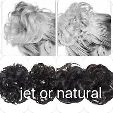 Details About Koko Hair Scrunchie Wrap Natural Or Jet Black Large Messy Bun Updo Wavy Curly