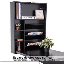 Upon the full receipt of your payment, we will start processing your order. Costway Table Murale Rabattable Bureau Mural Pliable Gain De Place Avec Ardoise De Rangement Etagere Integree En Mdf Noir 82x16x60cm Cdiscount Maison
