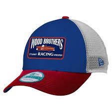 New Era Wood Brothers Racing 9forty Trucker Adjustable Hat Blue New Era Hats Adjustable Hat