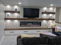 Find corner tv console with fireplace. Tjb Remodeling Media Walls Fireplaces Gallery