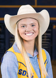 Say hi to Shaw Nelson from Hartford, SD! Shaw is a Freshman Human  Development major. She competes in Barrels