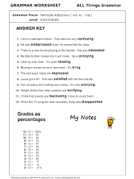 English Grammar Participle Adjectives Www Allthingsgrammar Com Participle Adjectives Ed Vs Ing Html
