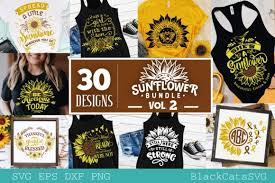 Because of security reasons, some svg embedding methods will block access to external resources including css, fonts and javascript. Sunflower Bundle 30 Designs Vol 2
