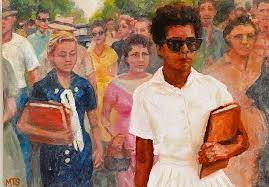 When i was little i would look up at it as my parents would tell me stories about the nine and their sacrifices. Elizabeth Eckford Painting By Matthew Sanderson