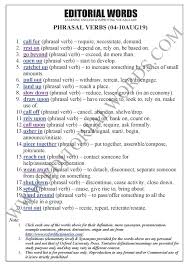 Phrasal Verbs We Learnt Last Week Aug 04 10 2019 English Phrases Grammar And Vocabulary English Grammar Book Pdf