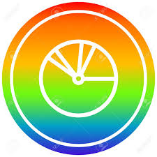 Pie Chart Circular Icon With Rainbow Gradient Finish