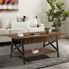 Metal box frame coffee table. Yesker Industrial Coffee Table Rectangular Center Table With Wood And Metal Box Frame For Living Room 43 Easy Assembly Oak Finished Buy Online In Angola At Angola Desertcart Com Productid 152906939