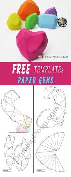 How To Make 3d Paper Gems Collection Free Templates And Tutorial Paper Art Tutorial Paper Crafts Paper Craft Projects