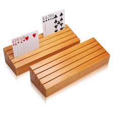 This is a quick video showing how to make a wooden card holder. Amazon Com Exqline Wood Playing Card Holders Tray Racks Organizer Set Of 2 For Kids Seniors Adults 9 84in 3 1inch Latest Version Portable Enough For Bridge Canasta Uno Card Playing Toys Games