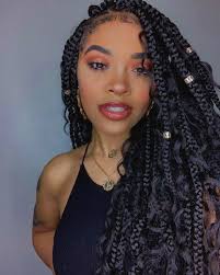 Huge 2020 Hairstyle List The 9 Hottest Trends To Be Obsessed With Ecemella In 2020 Box Braids Hairstyles For Black Women Braids With Curls Box Braids Hairstyles