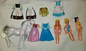 Polly Pocket Disney Princess Horse Lot Cinderella Aurora Belle Dolls Rubber Mattel Dollswithclothingaccesso Disney Princess Dolls Polly Pocket Princess Dolls