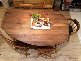 ウォールナット 変形 ダイニングテーブル 無垢材 天然木 インテリア 家具 ダイニングテーブル 無垢 リビングハウス