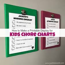 how to make a printable display for kids chore charts