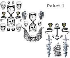 Neues #tattoo für meinen mann. Hautaufkleber Totenkopf Tattoos Gruseldeko Horror Sticker Black Schwarz Biker Pirat Punk Abziehbilder Klebe Tattoos 6 Bogen Versch Motive Karnevalsteufel De