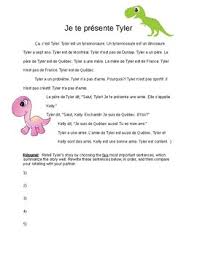 In french you start introducing yourself with a hello = salut. Tyler The T Rex Introducing Yourself In French Bien Dit 1 Ch 1