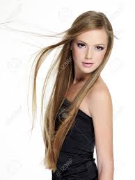 The front sections of the hair have been kept a little longer than the back of the hair. Beautiful Sensuality Teen Girl With Long Straight Hair Isolated On White Background Stock Photo Picture And Royalty Free Image Image 12084639