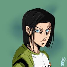 I wanted to try a lineless drawing this time because i really want to improve in color and values. My Friend Ig Genda Art Drew Android 17 In Jojo S Art Style Dbz