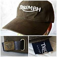 Triumph Motorcycles Truckers Hat Cotton With Leather Adjustment Strap Motorcycles Shirt New Triumph Motorcycles Hats For Sale