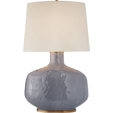 Its alluring mosaic composition will add a charming glow to the space, delighting with its gentle, elegant character. Kelly Wearstler Beton 35 Inch 75 Watt Cloudy Blue Ceramic Table Lamp Portable Light Large Table Lamps Table Lamp Lamp