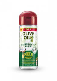 You can use hair oils that are probably already in your cabinet. Ors Olive Oil Heat Protection Serum 6 Oz Crown Blue Cosmetics