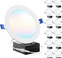 Sunco 12 Pack 5CCT 6 Inch Ultra Thin LED Recessed Ceiling ...
