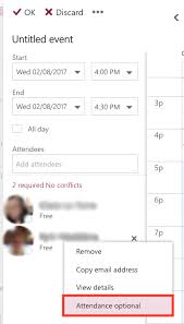 Jun 08, 2021 · in the outlook calendar click new then select calendar event. How Do I Mark Attendance As Optional In A Meeting Invite Articles C It Knowledge Base Wayne State University