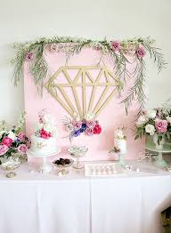 Gem Themed First Birthday Party Inspired By This Diamond Theme Party Diamond Bridal Shower Birthday Parties