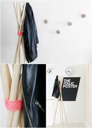 Secondly, buy some rope, tie the dowels together, and stand them up in a. 25 Diy Coat Racks That Will Brighten Up Your Entryway Diy Crafts