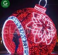 Large 3D Ball LED Motif Light String Light for Outdoor Street Event Holiday  Commercial Project Decoration