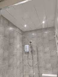 Light Grey Tile Effect Panel 250mm Wet Wall Works
