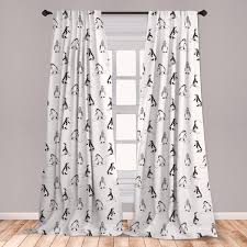 Check spelling or type a new query. East Urban Home Ambesonne Penguin Window Curtains Skiing Penguins On Snowboards Winter Sports Themed Pattern Animal Bird With Scarf Lightweight Decorative Panels Set Of 2 With Rod Pocket 56 X 84 White