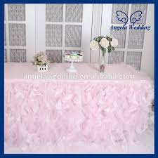 Cl010g Hot Sale Elegant Organza 6ft Rectangle Ruffled Curly Willow Frilly Fancy Wedding Light Pink Table Cloths View Light Pink Table Cloths Angela Wedding Product Details From Suzhou Angela Wedding Co Ltd
