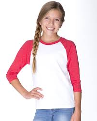 Next Level Apparel Next Level T Shirts Youth Cvc Three Quarter Sleeve Raglan T Shirt Walmart Com