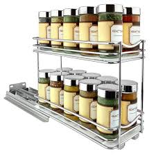 A pull out shelf, also known as a glide out shelf, roll out shelf or slide out shelf, is a shelf that can be moved forward on slides (also known as rails) that allow each shelf to extend from the cabinet to maximize storage and accessibility at the back of a cupboard or cabinet. Lynk Professional Slide Out Double Spice Rack Upper Cabinet Organizer 4 Wide Target