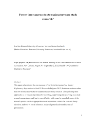 Maybe you would like to learn more about one of these? Pdf Two Or Three Approaches To Explanatory Case Study Research