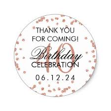 Thank You Gift Ideas For 40th Birthday Rose Gold 40th Birthday Thank You Glitter Confetti Classic Round Sticker Zazzle Com Glitter Invitations Birthday Birthday Thank You Elegant Birthday Invitations