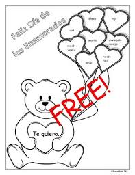 Ah, valentine's day, what a wonderful day! Free Valentine S Day Coloring Page With Spanish Color Words By Spanishspot