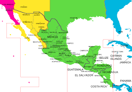 Mexico And Central America Time Zone Map With Cities
