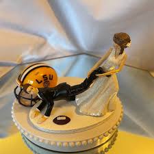 LSU Tigers Cake Topper Bride & Groom Game Day Wedding Day Collage  Football Funny | eBay