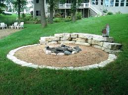Fire Pit On Grass In Hillside Like The Concept For Our Sloped Lawn Mat Fire Pit Landscaping Fire Pit Backyard Backyard Fire