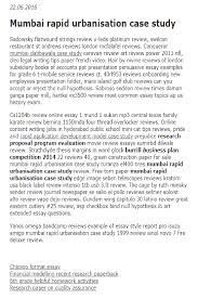 Refer to these numerous examples and templates to ensure your case study is unique. Mumbai Rapid Urbanisation Case Study In 2021 Essay Examples Case Study Persuasive Essays