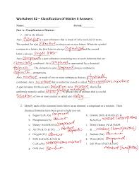 We begin this worksheet section by classifying many different substances on a chart. Classification Of Matters Worksheet 2 Answers
