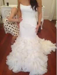Vw351011 in ivory size 8. Vera Wang Georgette Mermaid Gown With Dramatic Organza Skirt New Wedding Dress Save 37 Stillwhite