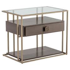 Check spelling or type a new query. Adriana Hoyos Bolero Industrial Loft Glass Top Dark Brown Wood Bronze Nightstand Metal Furniture Furniture Side Tables Furniture Bedside Table
