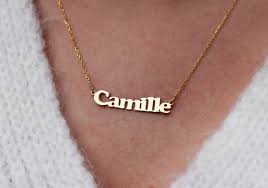14k Solid Gold Name Necklace Gold Name Necklace Gift For Etsy Gold Name Necklace Personalized Jewelry Name Necklace