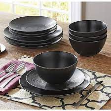 Pull together the perfect tablescape with dinnerware sets, serveware and barware favorites. Black Dinnerware Set Dinner Plate Plates Bowl Bowls 12 Piece Ceramic Modern 49 89 Picclick